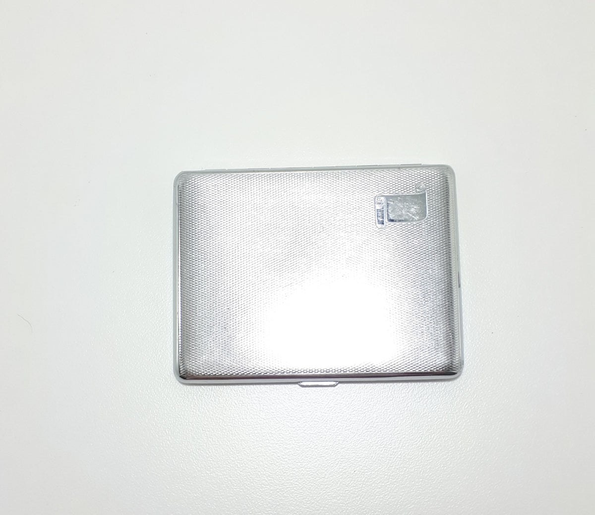 stainless cigarette case Mens Rectangular Cigarette Case Sterling Silver Suns Stone
