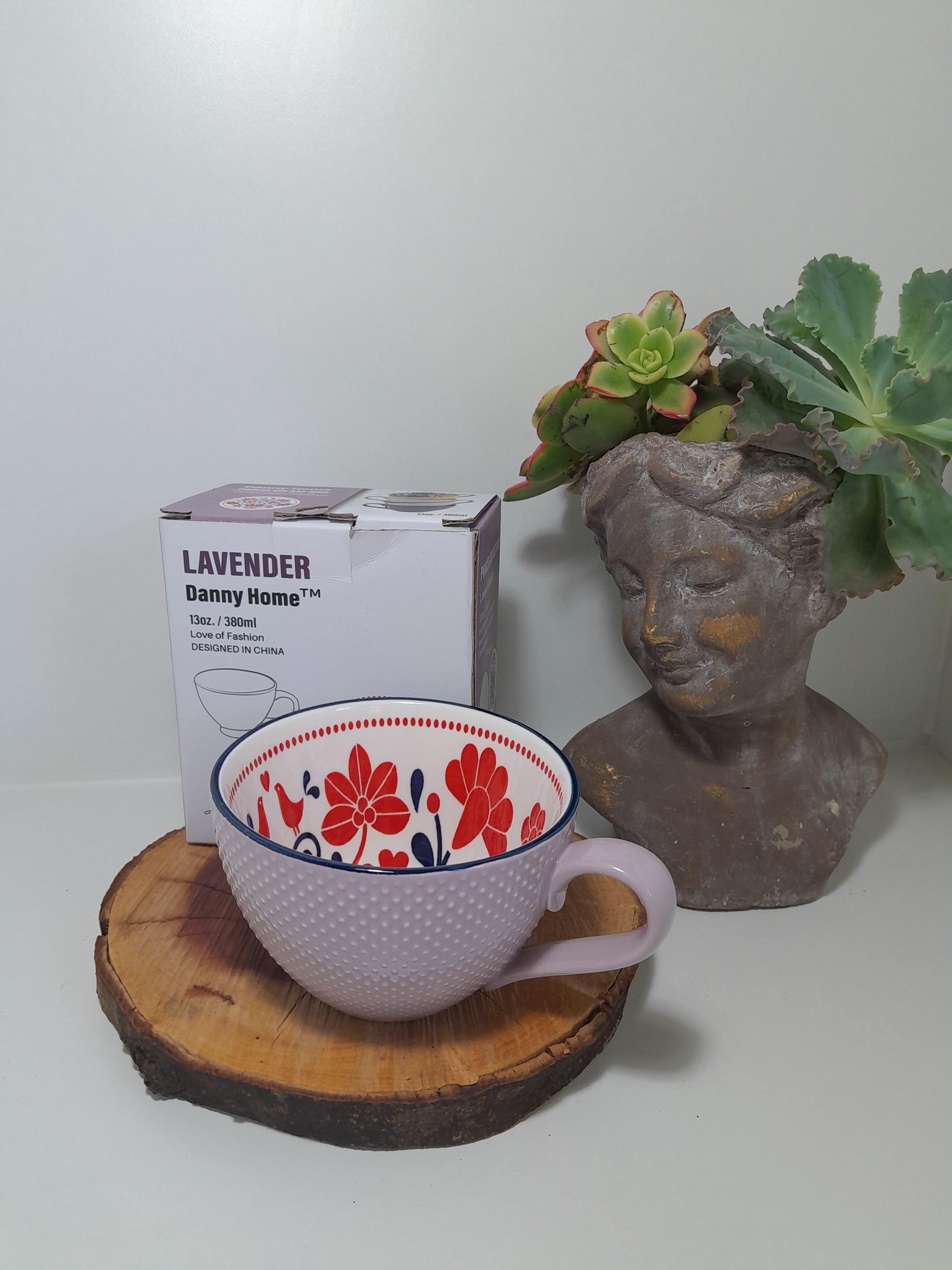 Contemporary Danny Home Lavender Breakfast Art Porcelain Coffee Mug – 380 ml