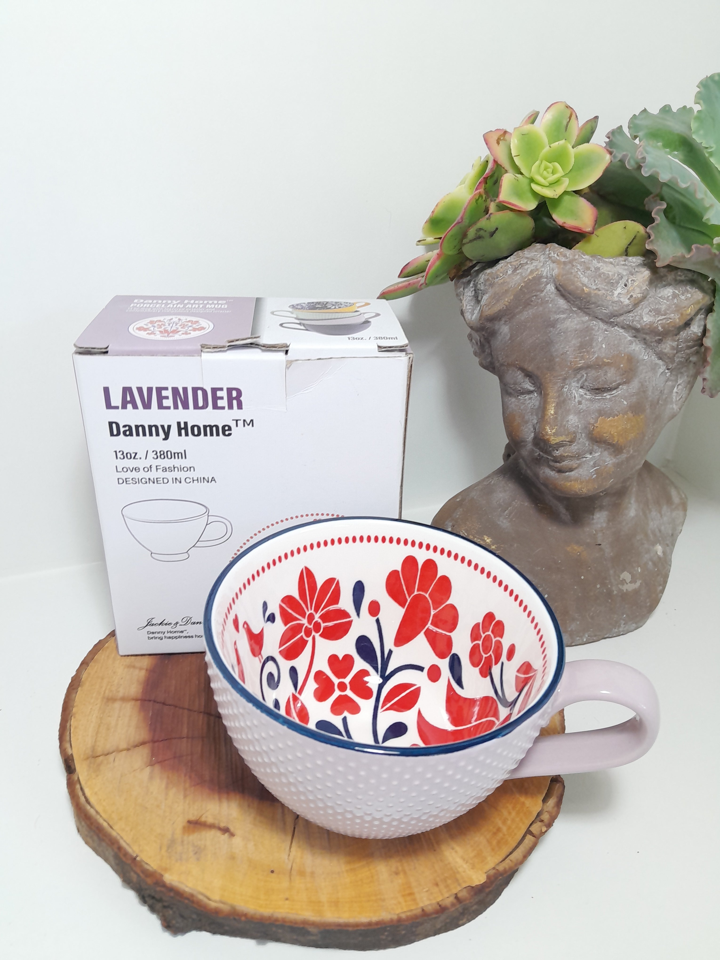 Contemporary Danny Home Lavender Breakfast Art Porcelain Coffee Mug – 380 ml