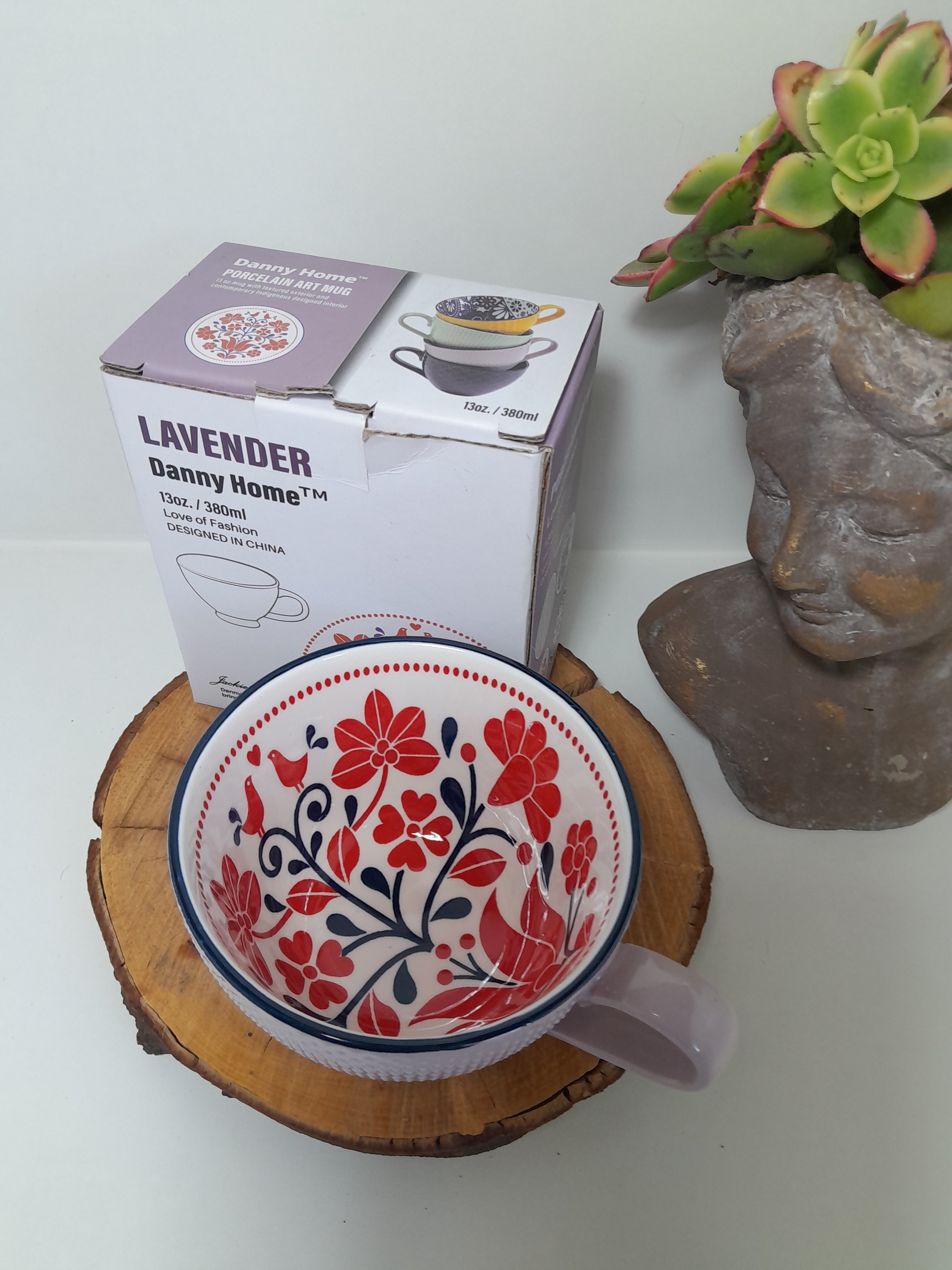 Contemporary Danny Home Lavender Breakfast Art Porcelain Coffee Mug – 380 ml