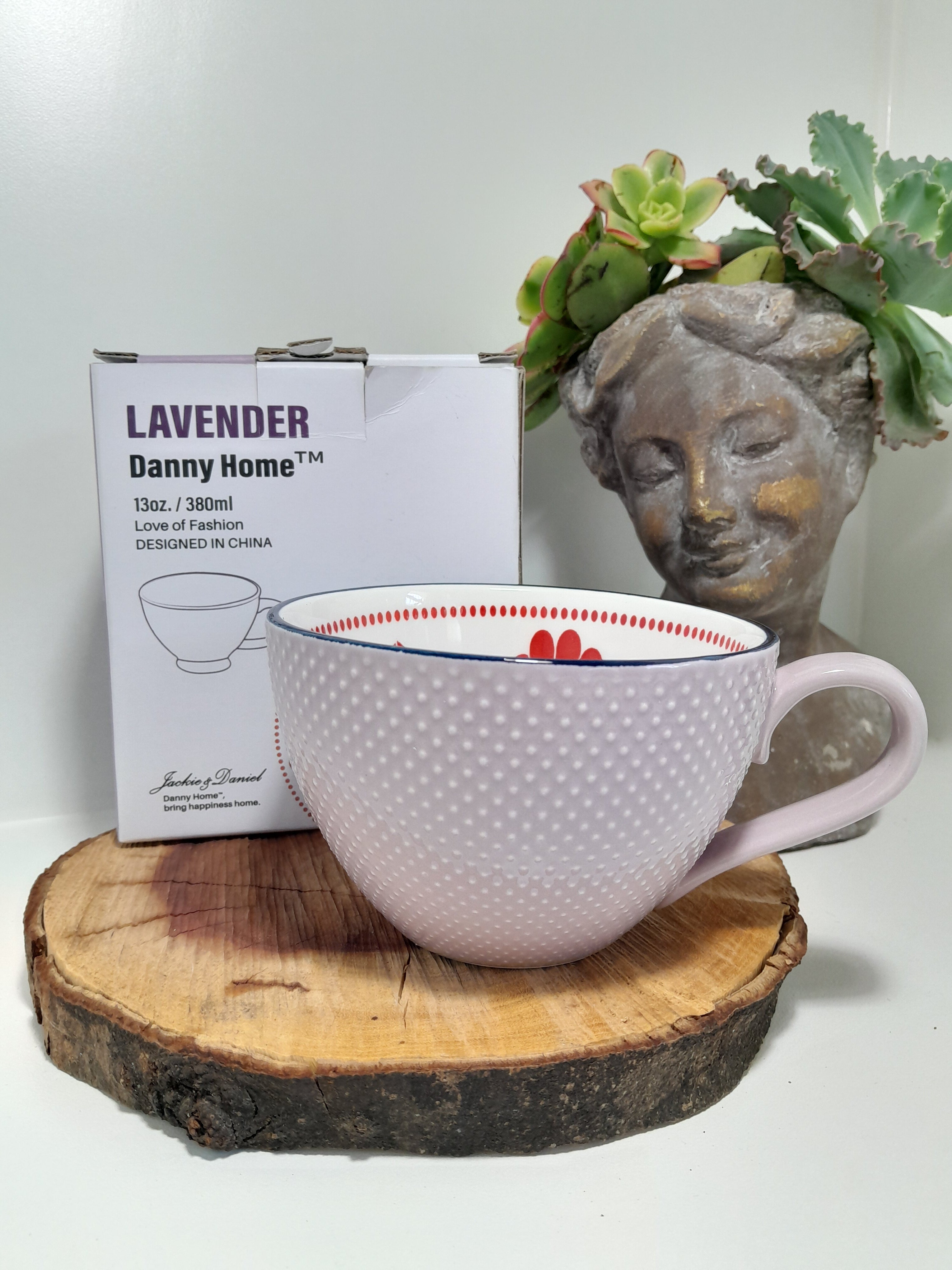 Contemporary Danny Home Lavender Breakfast Art Porcelain Coffee Mug – 380 ml