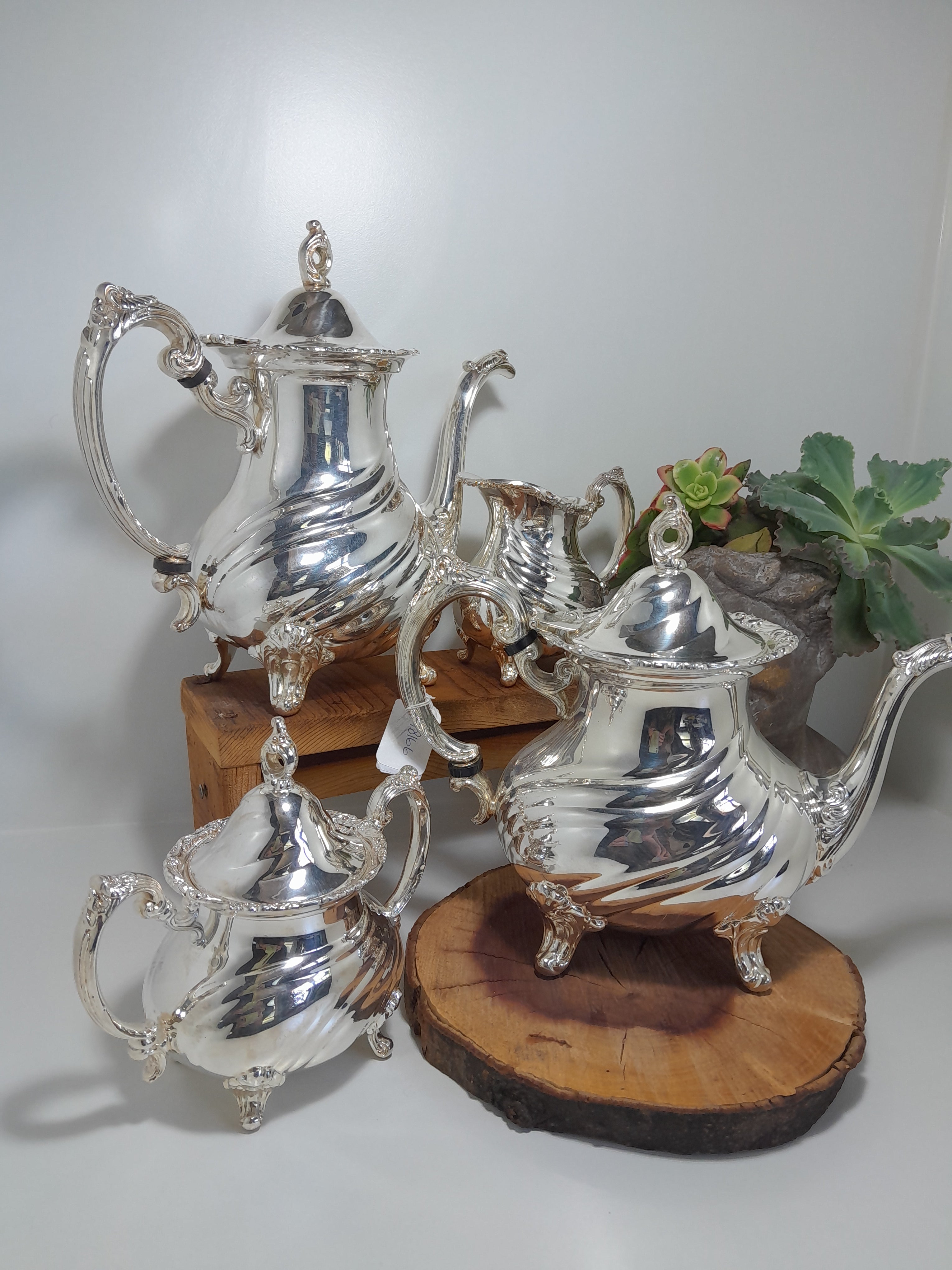 Beautiful Vintage 4 Piece Silver-Plated Tea & Coffee Set