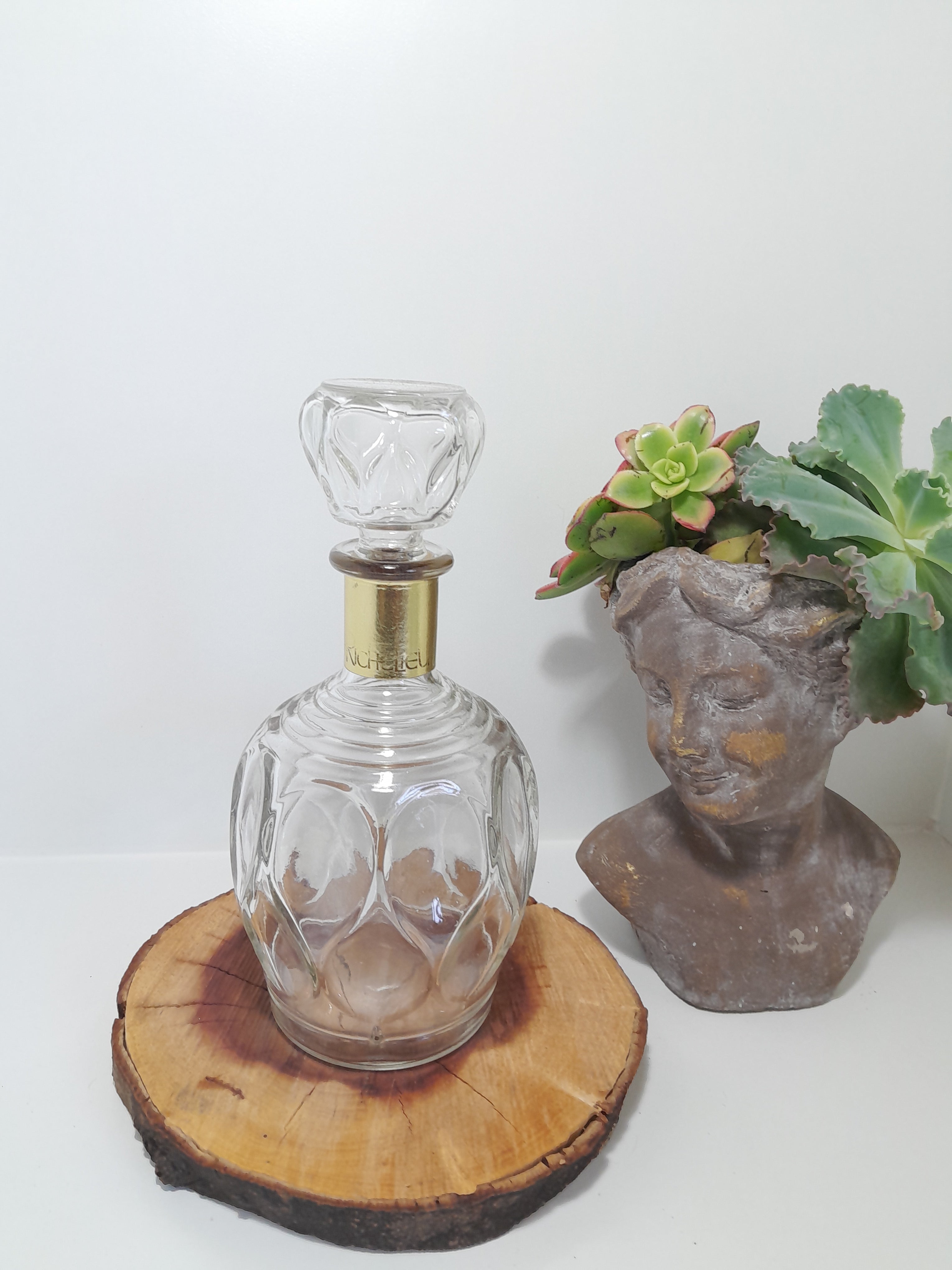 Mid Century Modern (MCM) Clear Glass Decanter with Stopper
