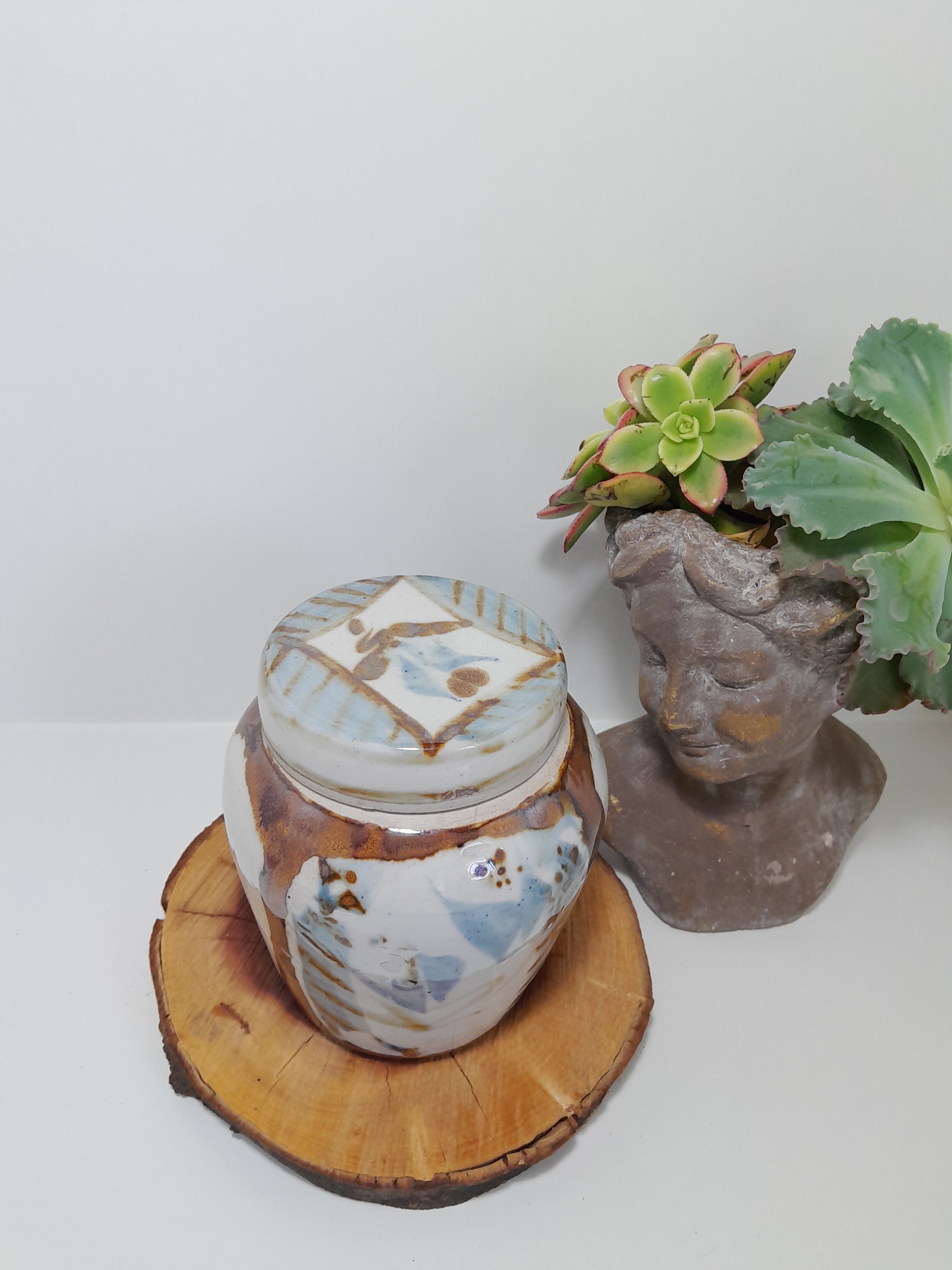 Large Studio Art Pottery Ginger Jar