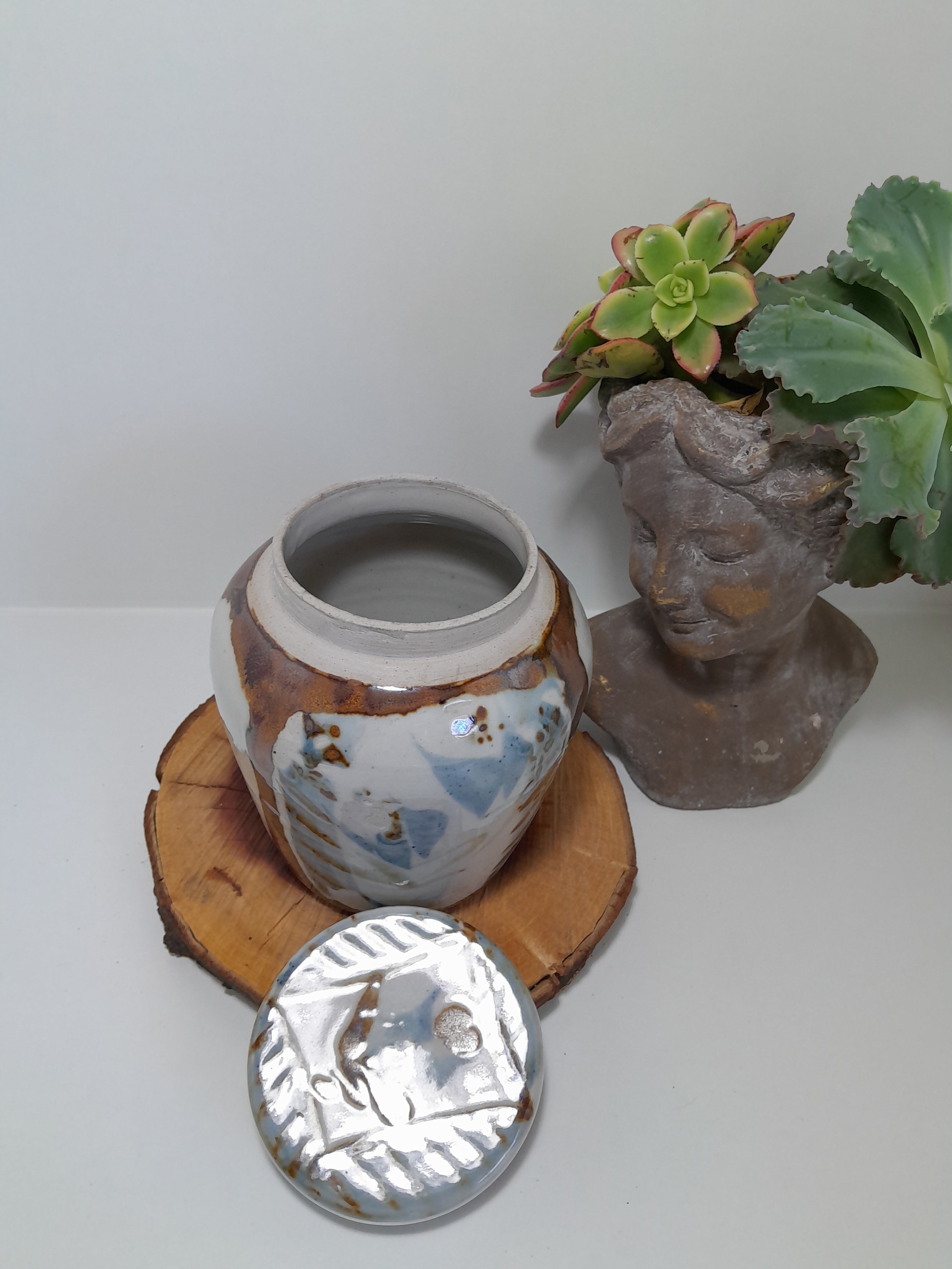 Large Studio Art Pottery Ginger Jar