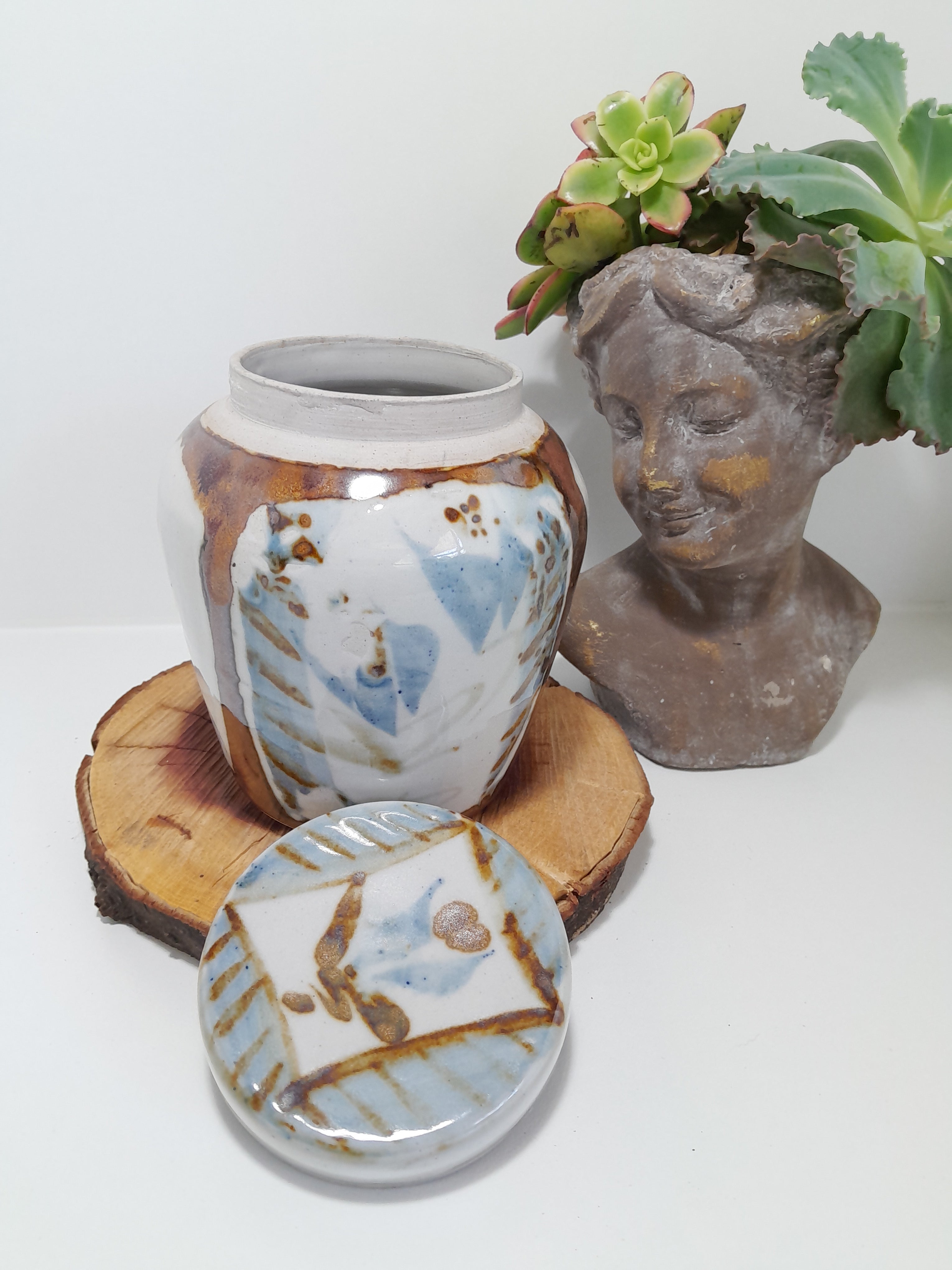 Large Studio Art Pottery Ginger Jar