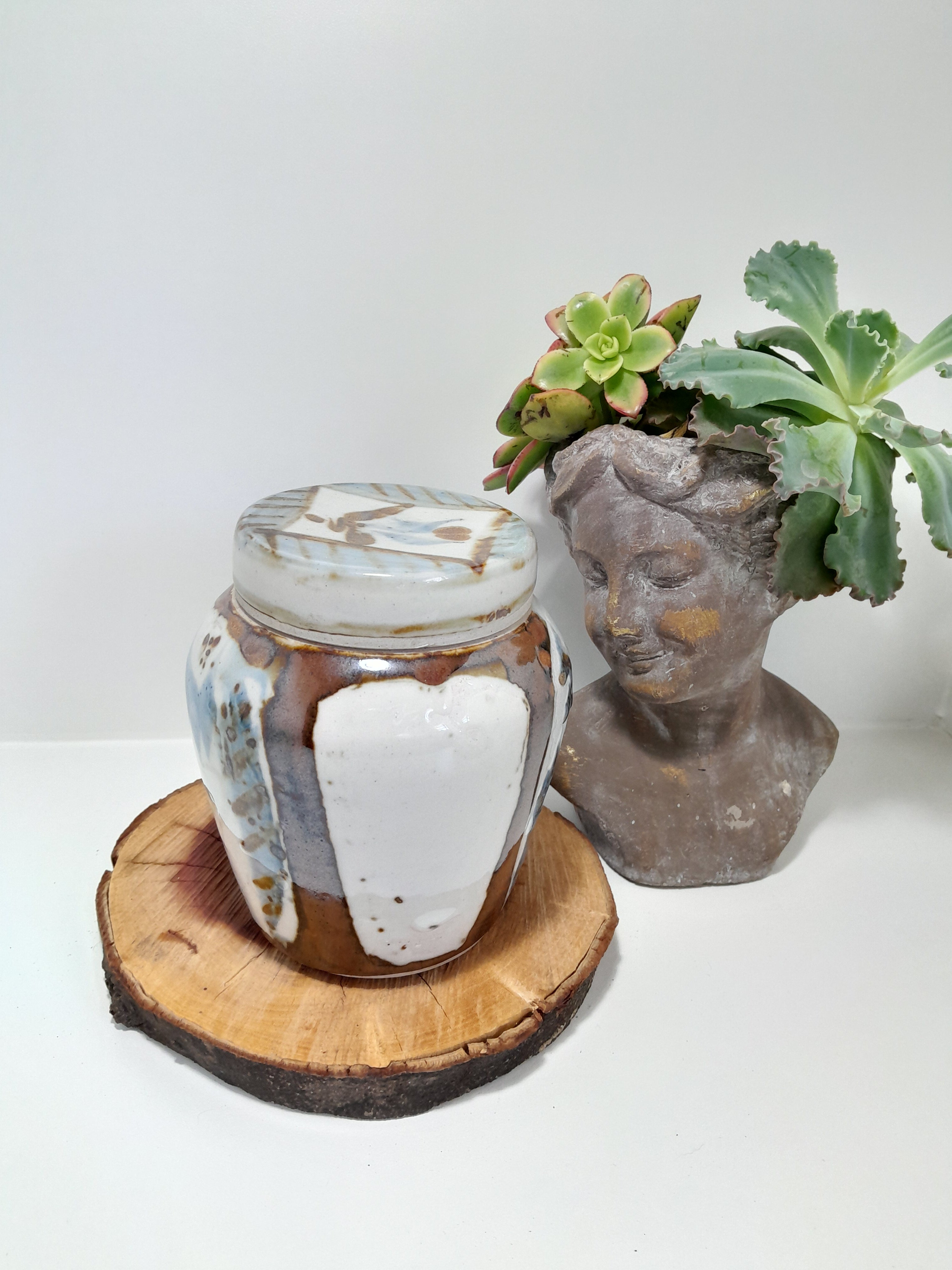 Large Studio Art Pottery Ginger Jar