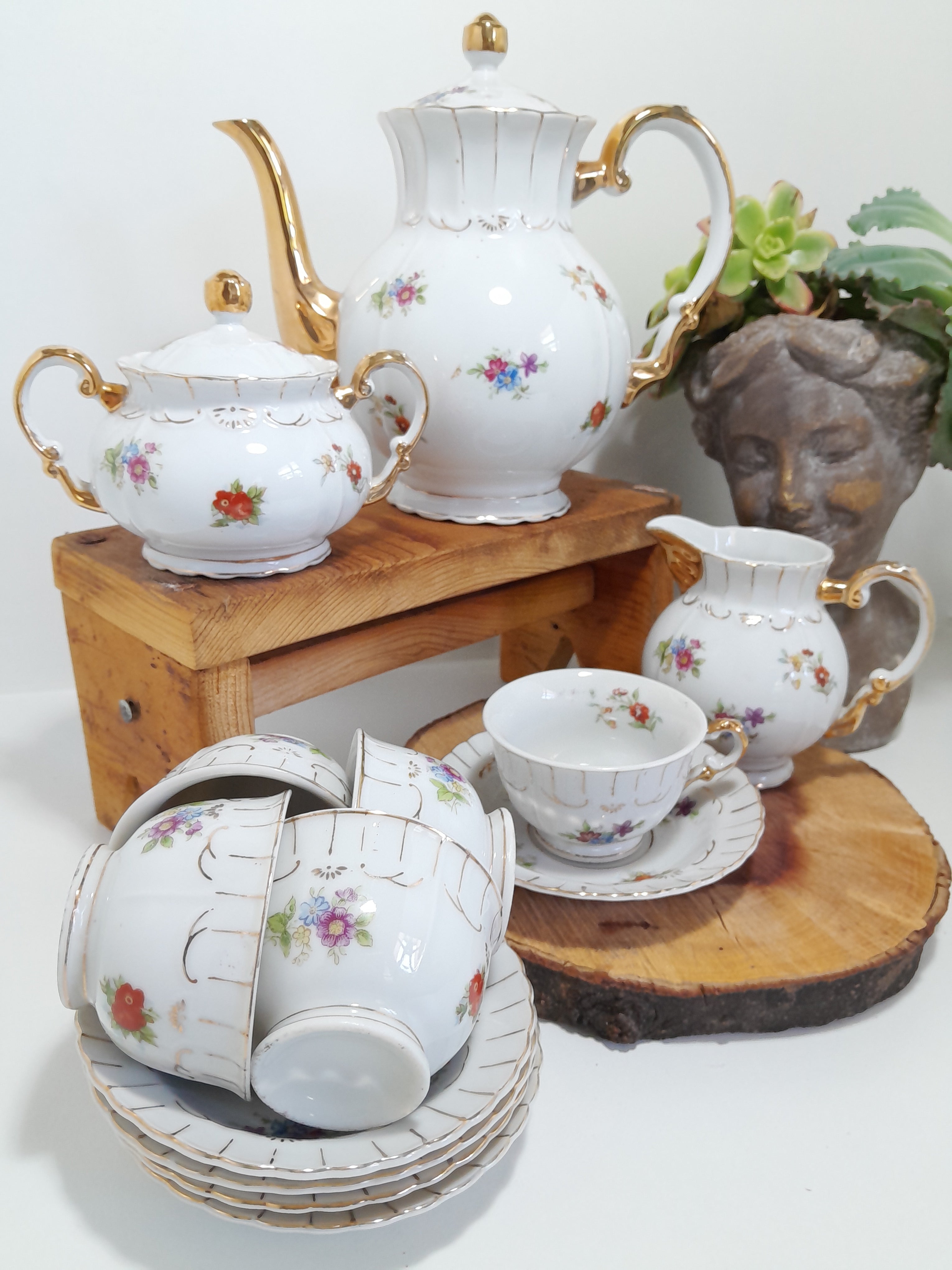 Vintage Porcelain Part Demitasse Coffee Set