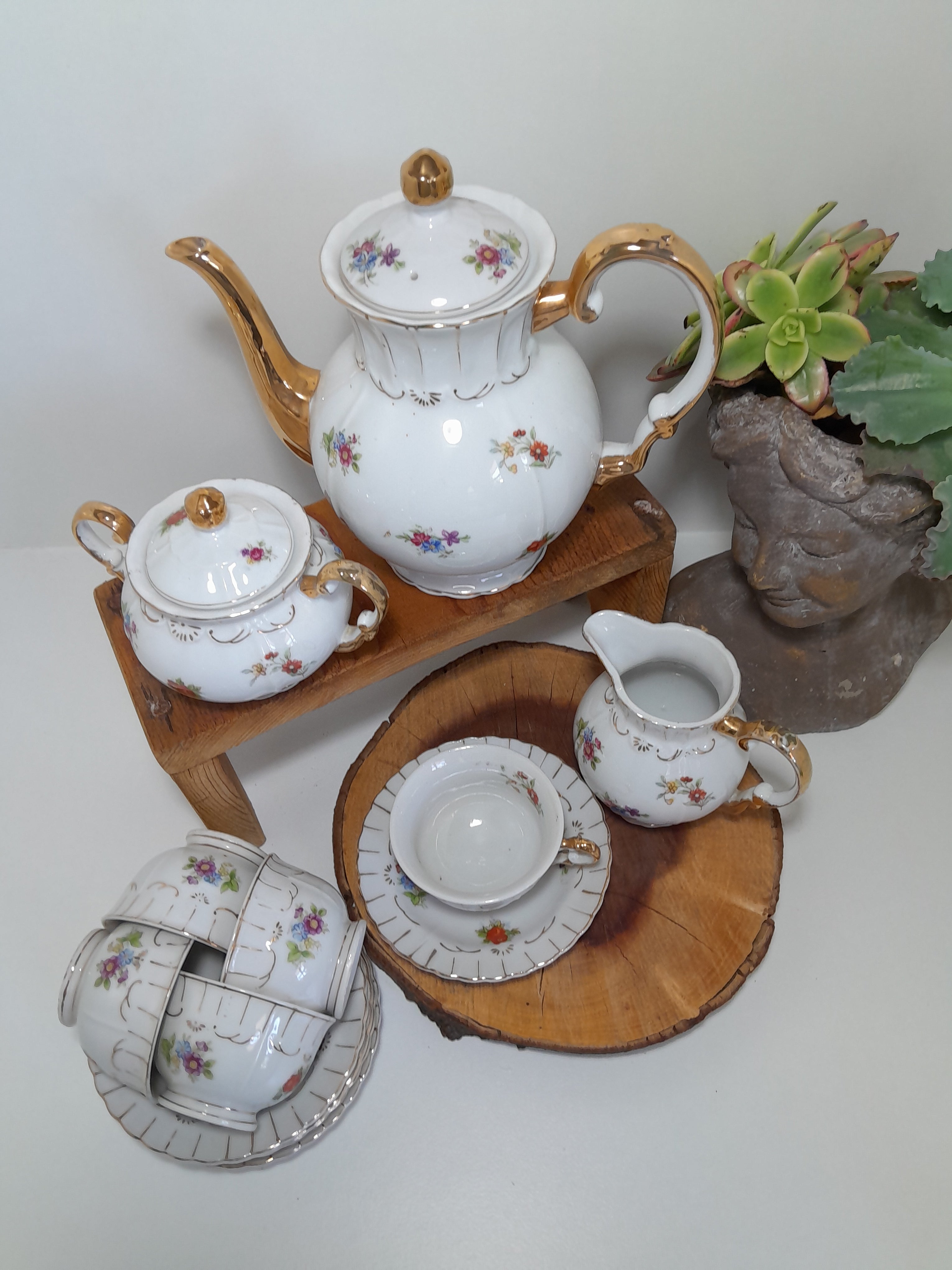 Vintage Porcelain Part Demitasse Coffee Set