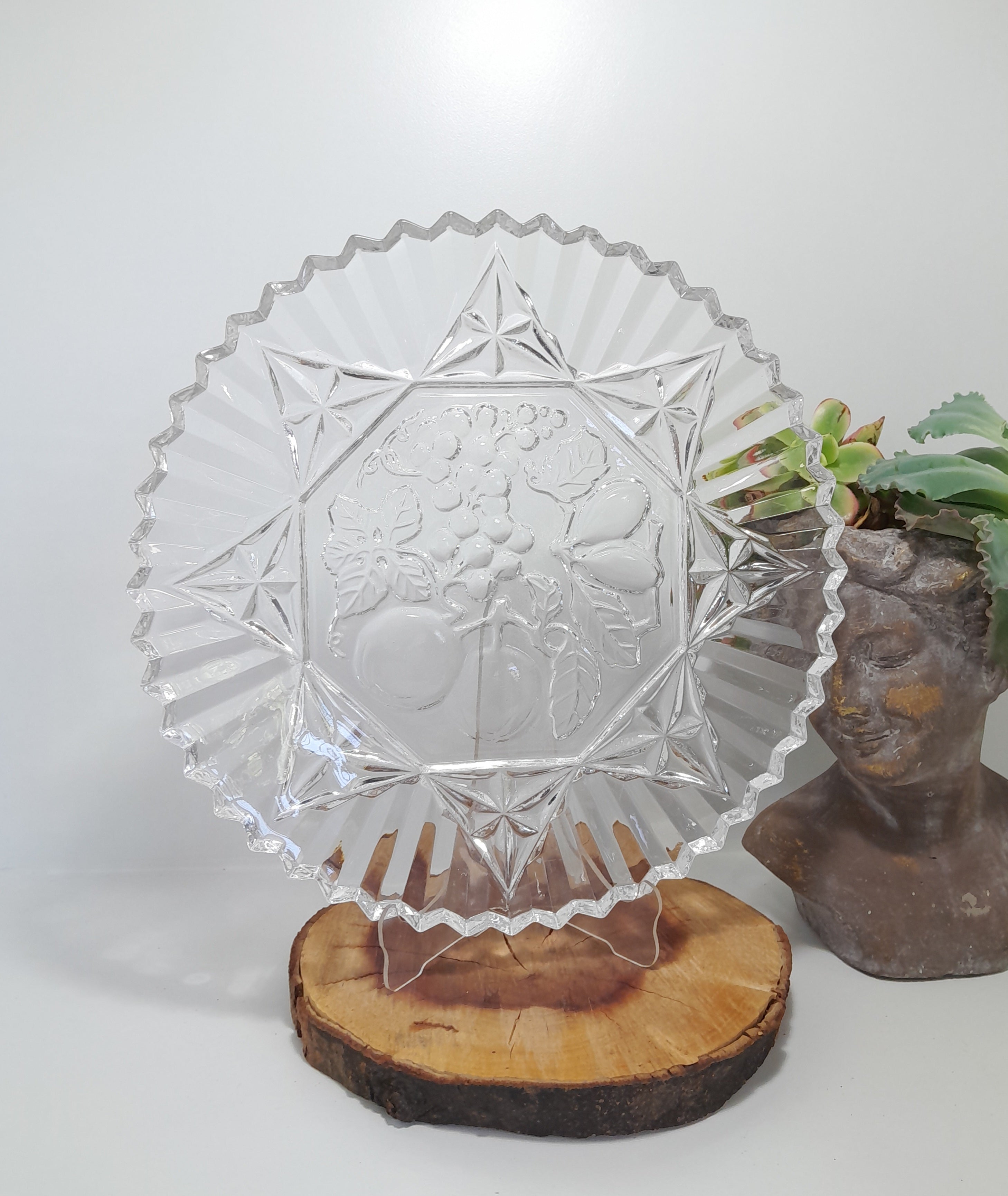 Vintage Clear Federal Glass Serving Platter – Pioneer Fruit Pattern