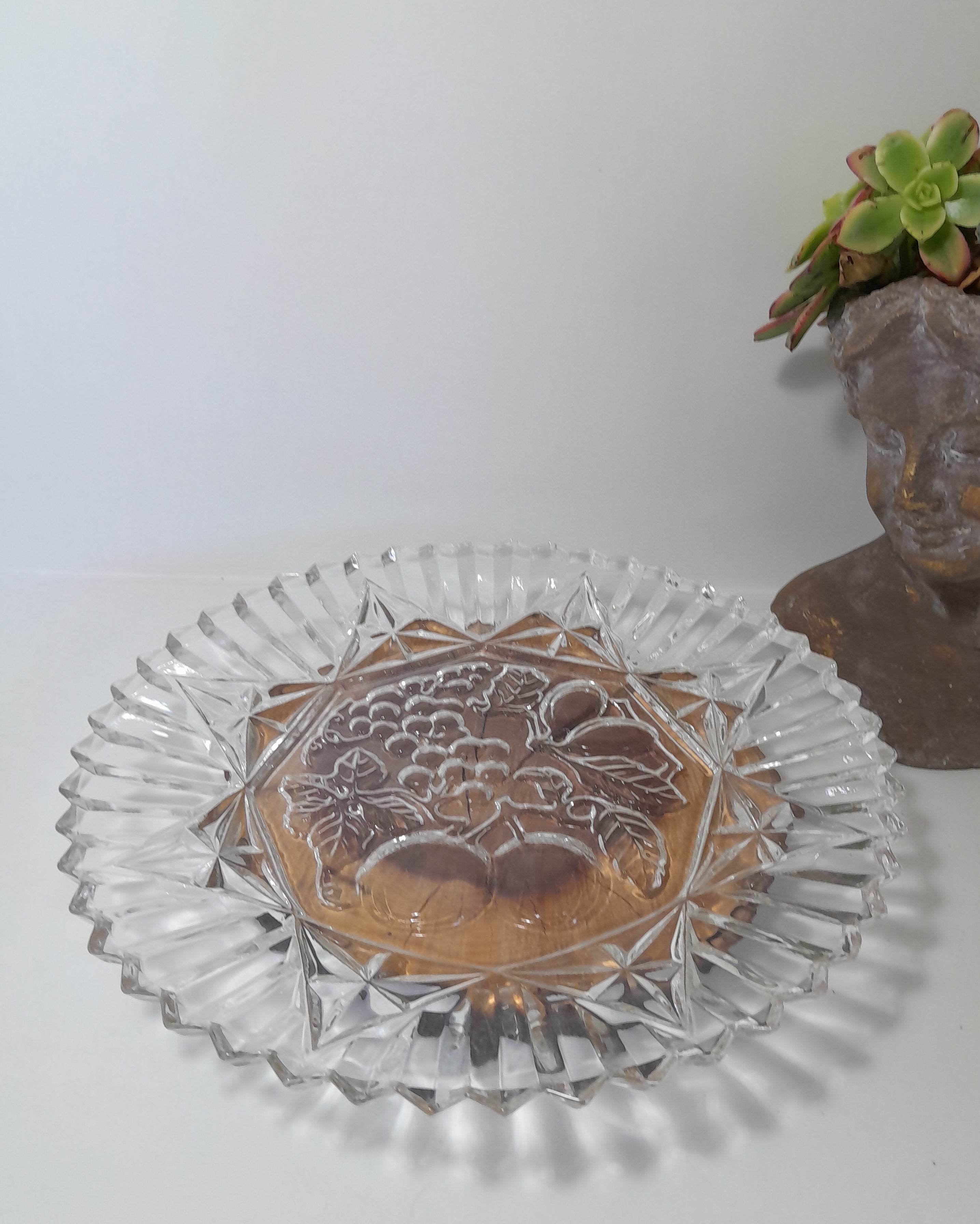 Vintage Clear Federal Glass Serving Platter – Pioneer Fruit Pattern