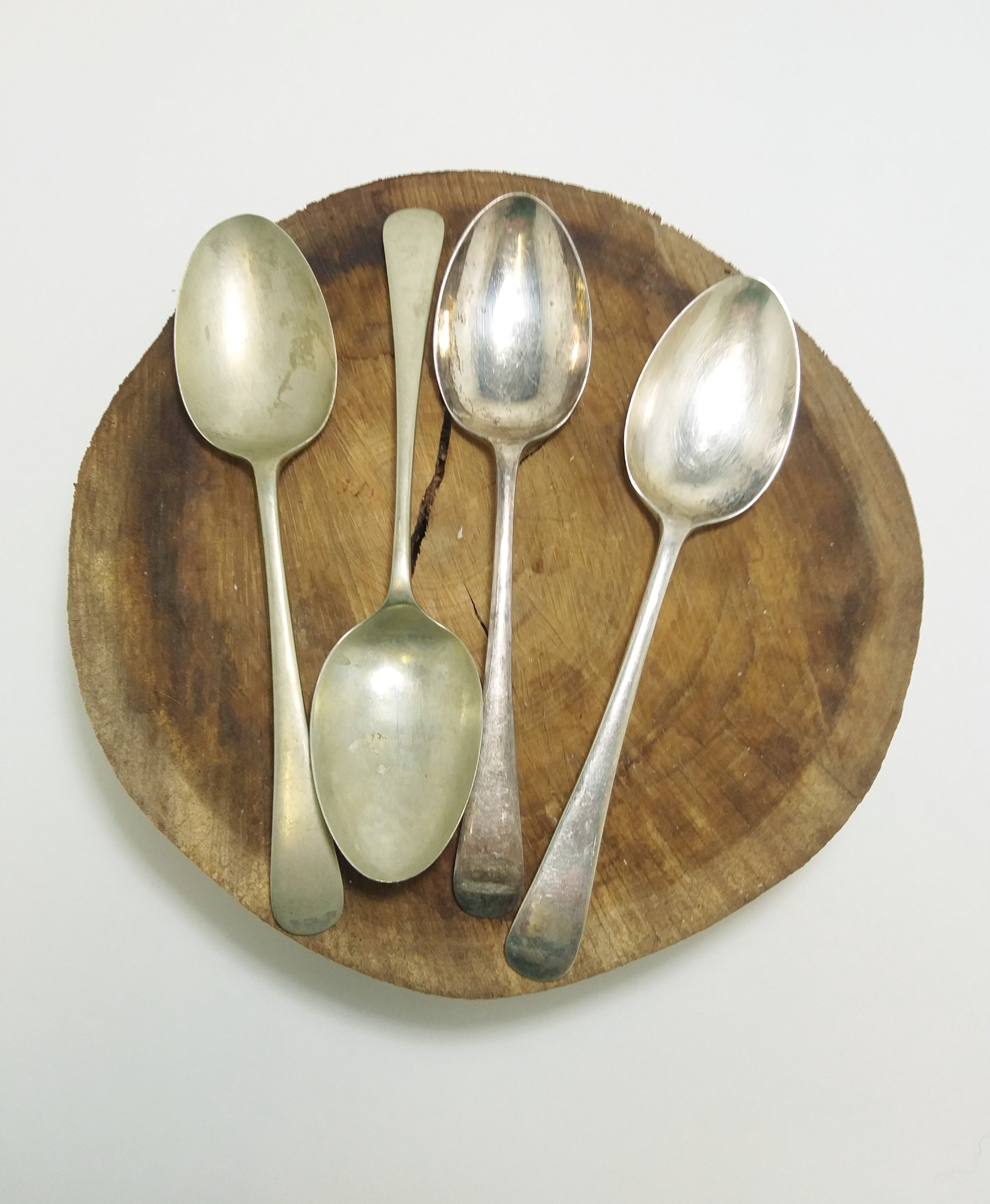 Antique Set Of 4 Electroplated Serving Spoons