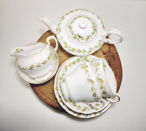 Paragon Rosebud Garland Bone China Tea-For-Two Set