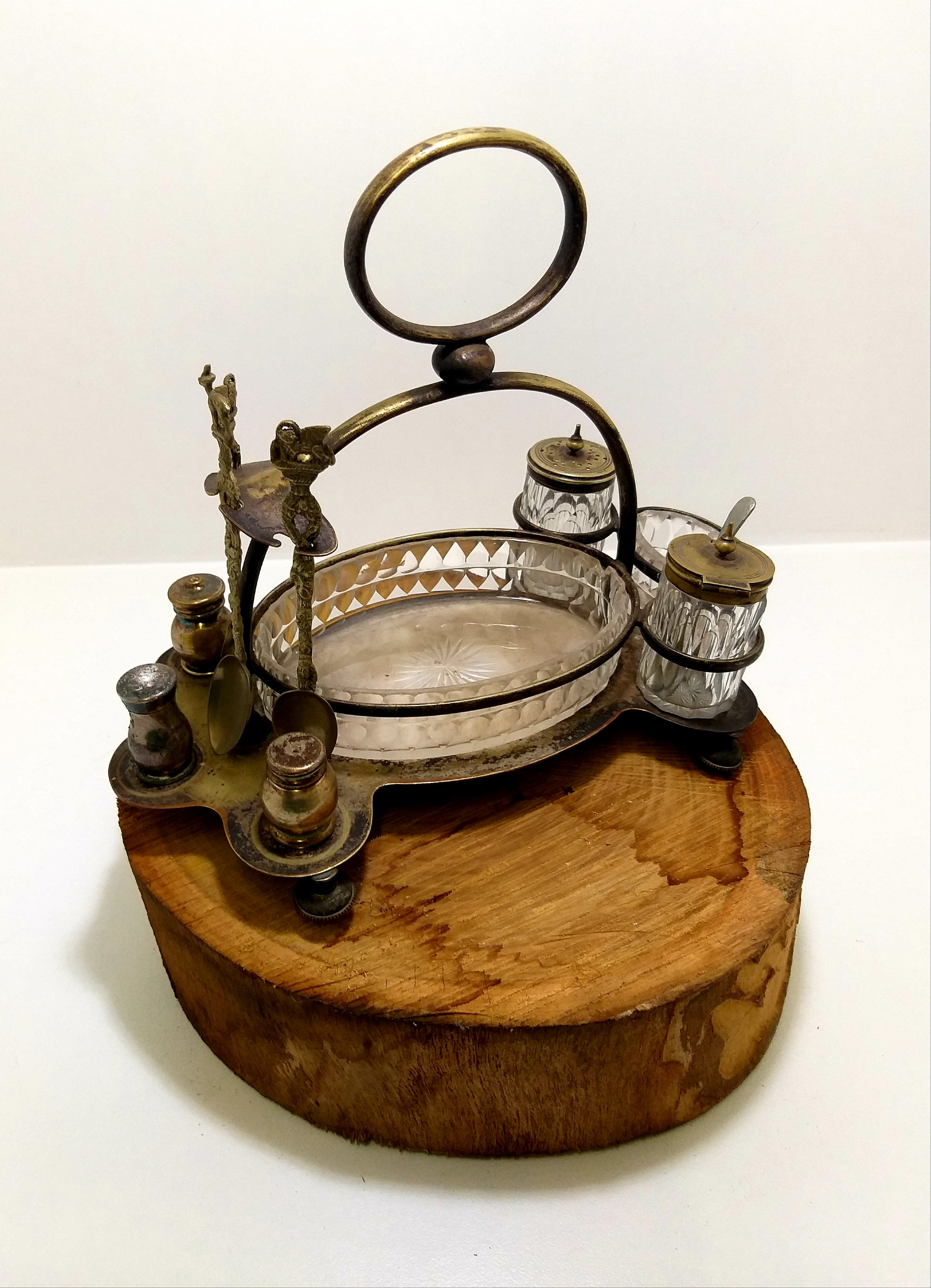 Antique Thomas White (c.1800’s) Silver Plated And Footed Cruet Stand