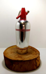 Collectable 1936-1950 Streamline Soda Siphon Chrome With Red Bands