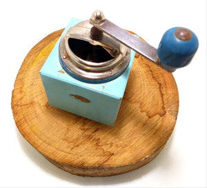 1930’s Italian Tre Spade Blue Toned Coffee Grinder