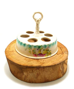 Antique Porcelain Egg Stand For 6 Eggs