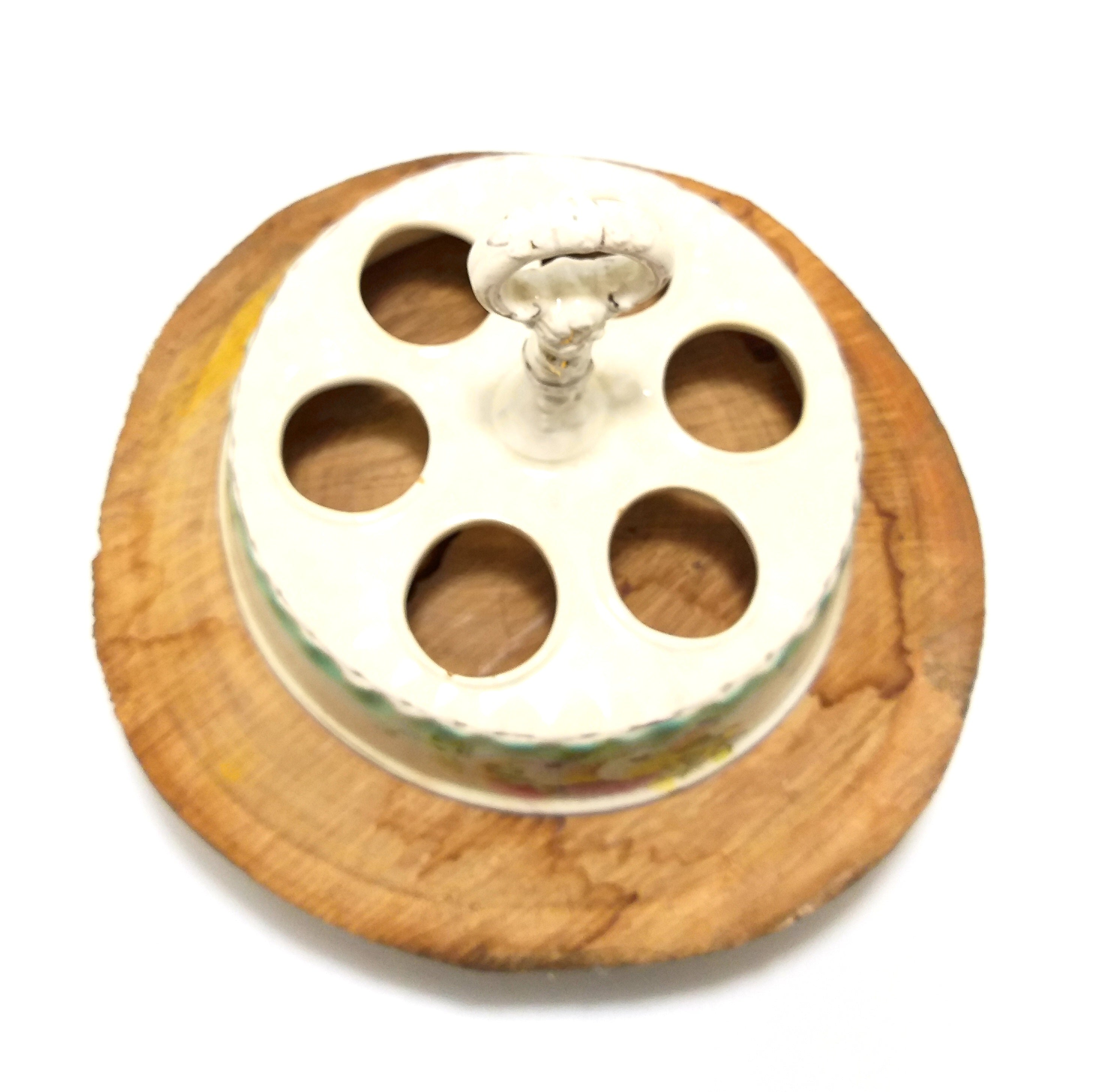 Antique Porcelain Egg Stand For 6 Eggs