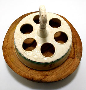 Antique Porcelain Egg Stand For 6 Eggs