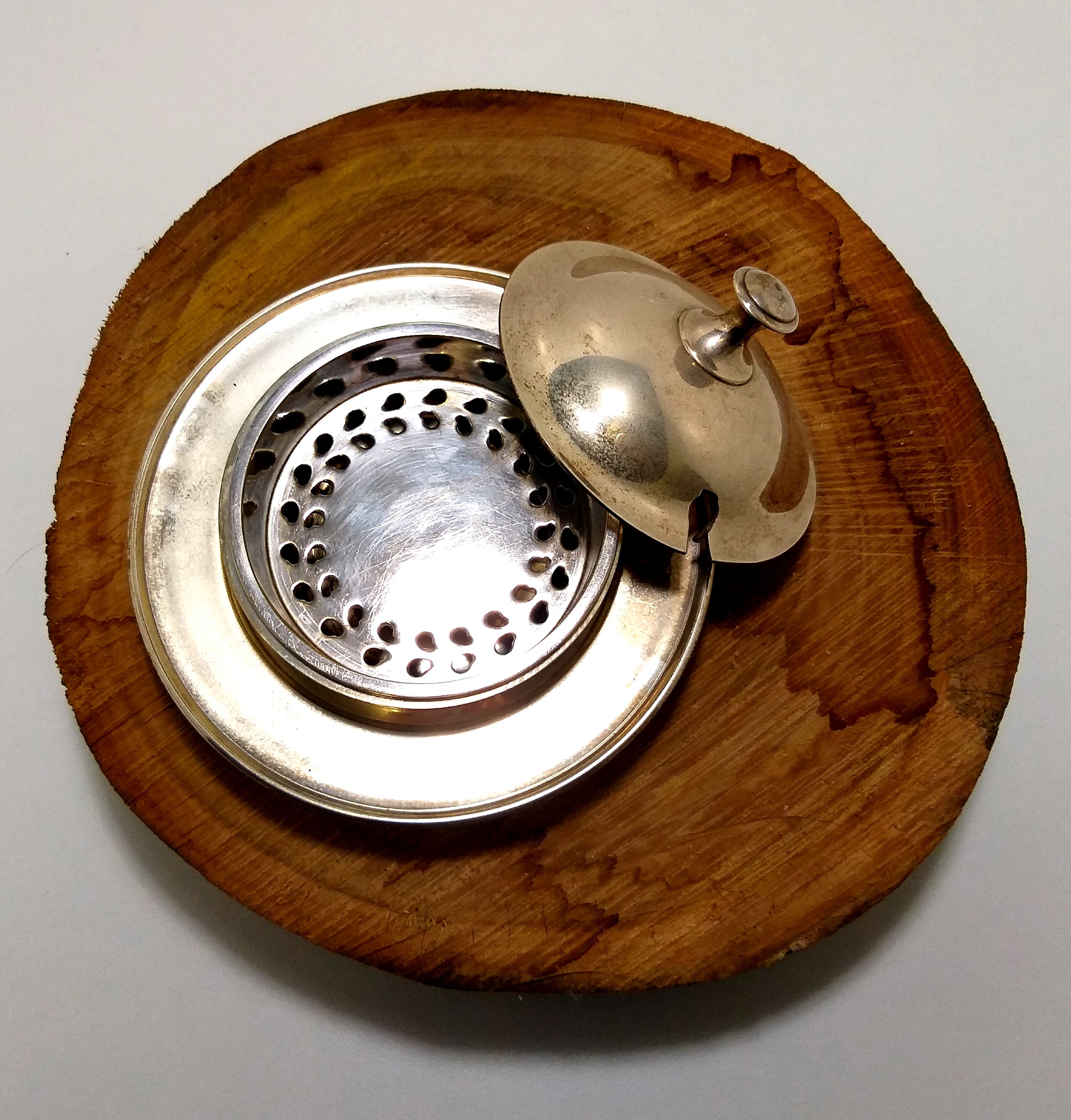 Vintage Silver Plated & Lidded Butter Tray With Double (Bain Marie) Dishes