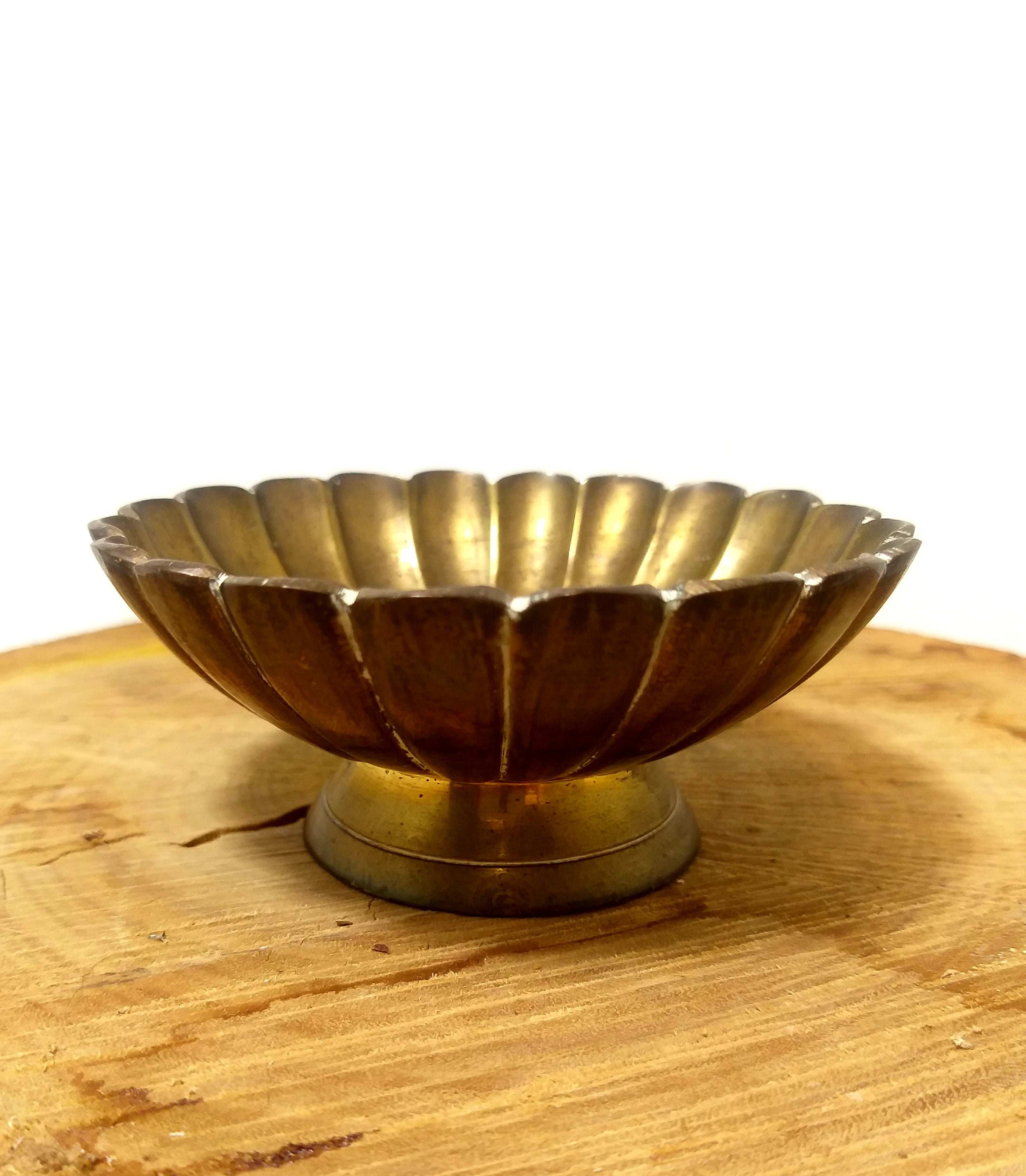Pre 1950’s Vintage Scalloped Brass Bowl
