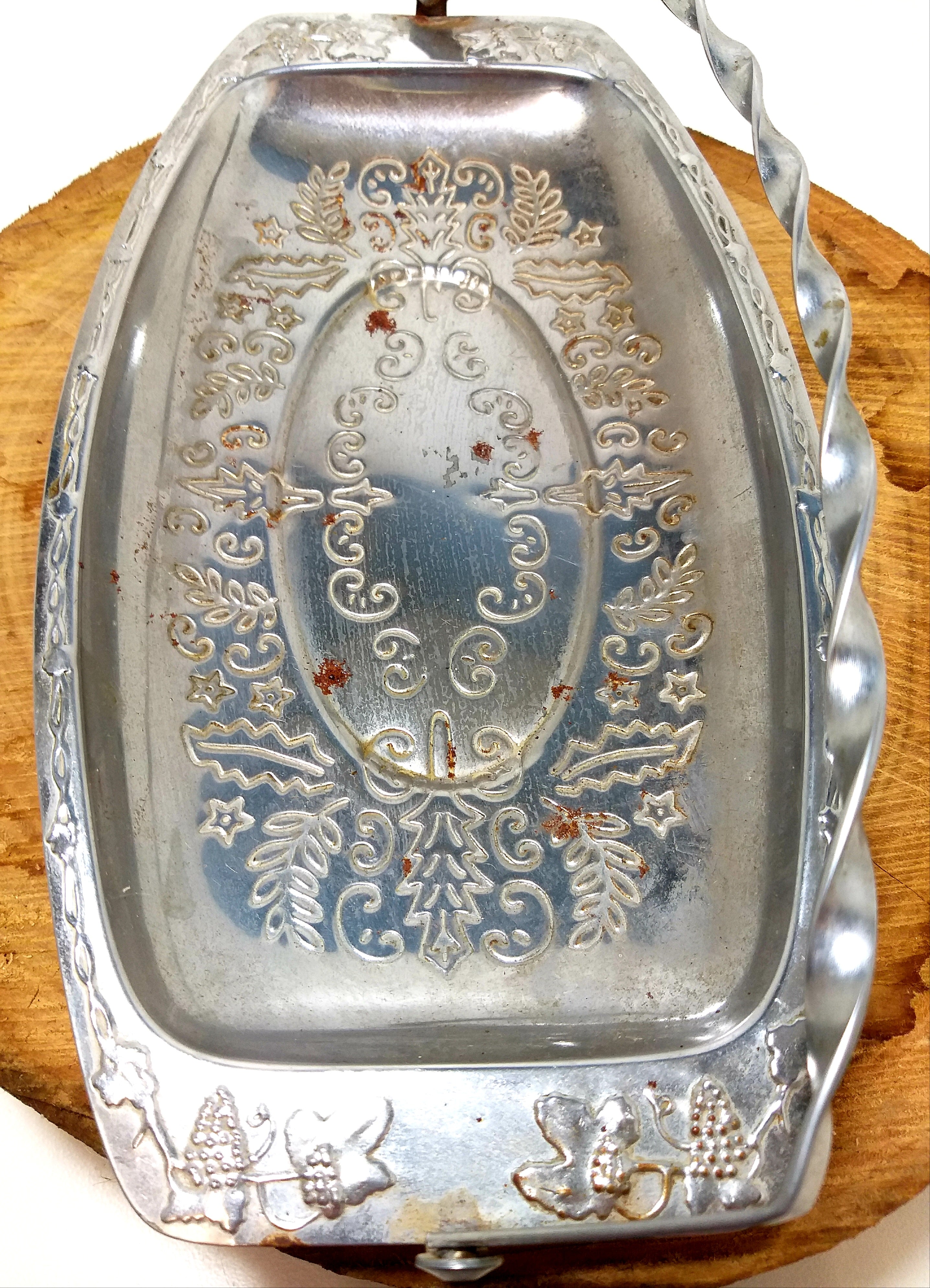 Vintage Silver Plated Display / Presentation Dish With Twist Swing Handle
