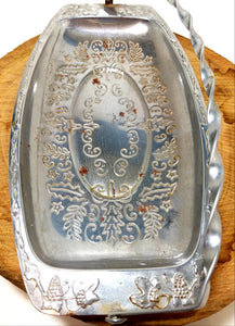 Vintage Silver Plated Display / Presentation Dish With Twist Swing Handle
