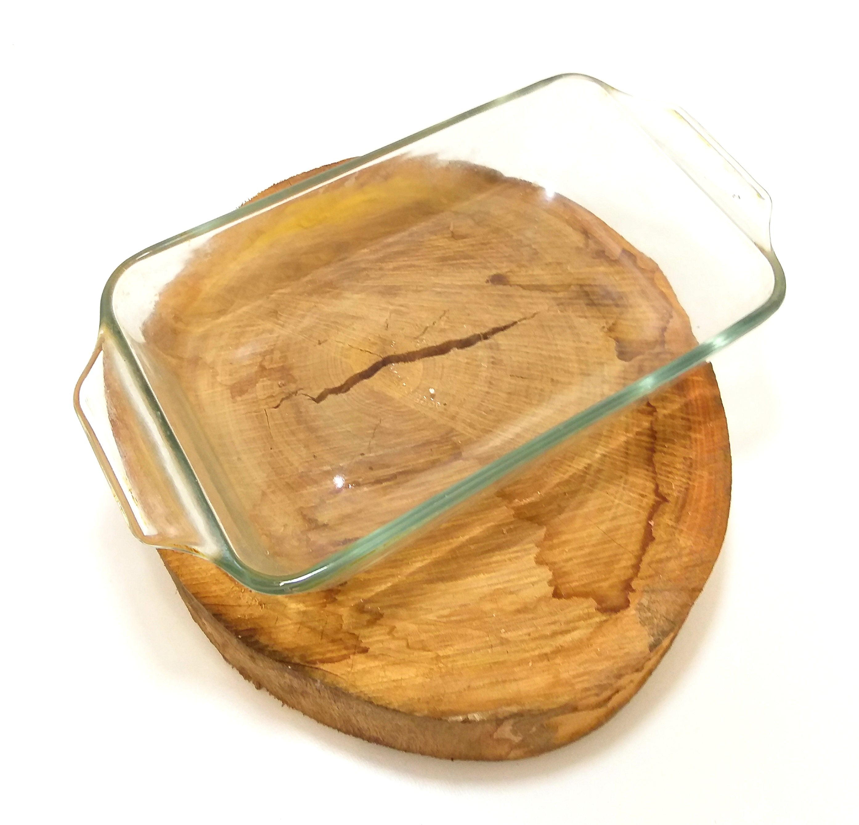 Vintage American Clear Glass Loaf Pan With Handles