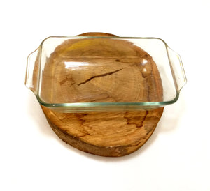 Vintage American Clear Glass Loaf Pan With Handles