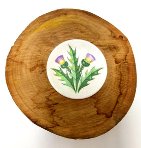 Vintage Ceramic Butter Pat Dish – Thistle Pattern