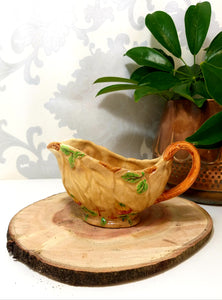 1950’s Vintage Brentleigh Ware Ceramic Gravy / Sauce Boat – Leaf Design