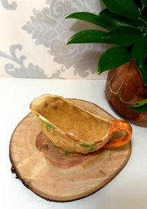 1950’s Vintage Brentleigh Ware Ceramic Gravy / Sauce Boat – Leaf Design