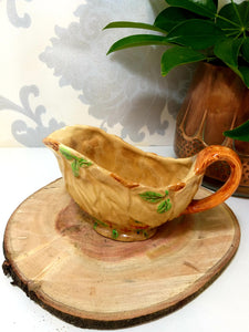 1950’s Vintage Brentleigh Ware Ceramic Gravy / Sauce Boat – Leaf Design