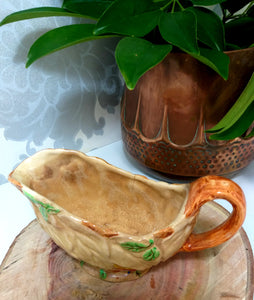 1950’s Vintage Brentleigh Ware Ceramic Gravy / Sauce Boat – Leaf Design