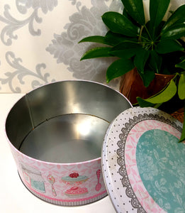 Contemporary Collectable Biscuit Tin In Soft Pastel Colours