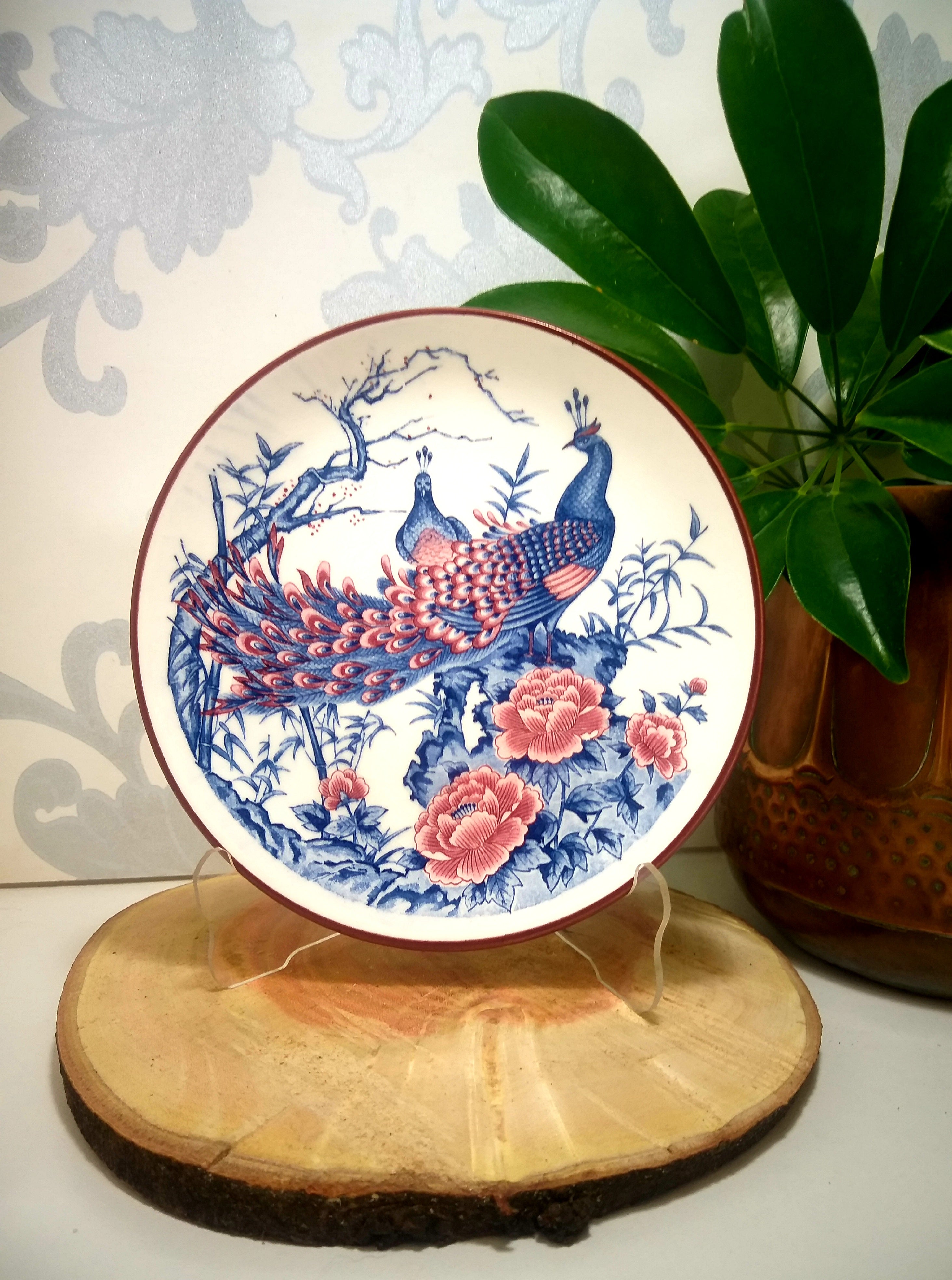 Collectable Vintage Japanese Imari Style Display Plate - Peacocks