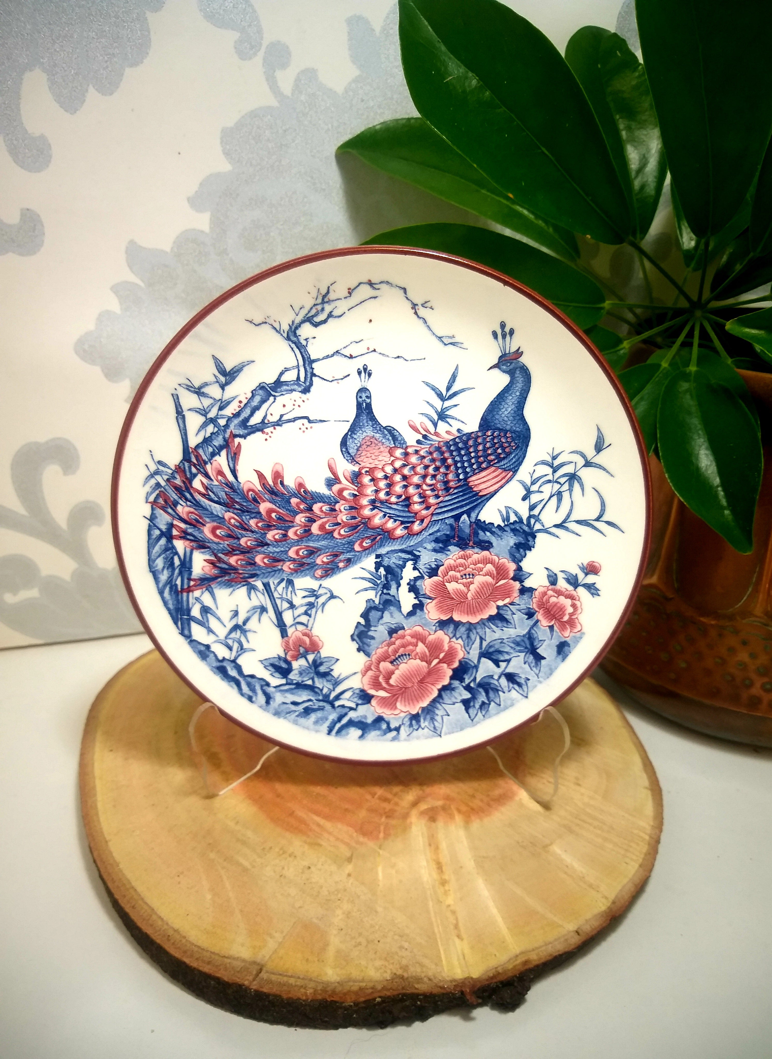 Collectable Vintage Japanese Imari Style Display Plate - Peacocks