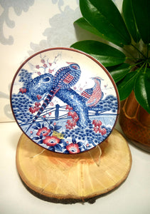 Collectable Vintage Japanese Imari Style Display Plate – Pair Of Birds
