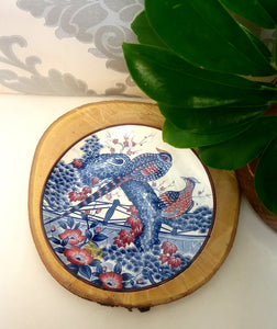 Collectable Vintage Japanese Imari Style Display Plate – Pair Of Birds