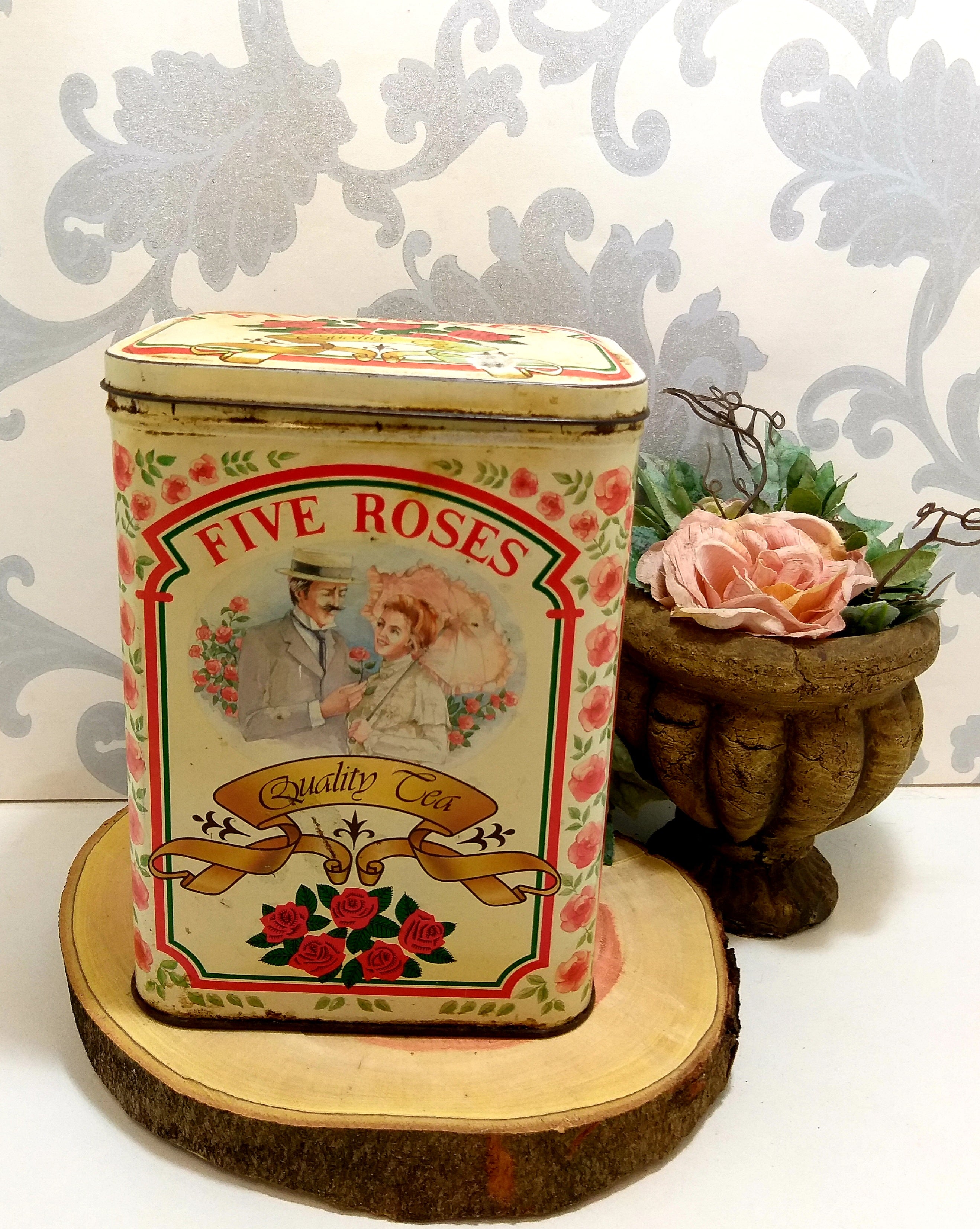 Collectable Vintage Five Roses Tea Tin