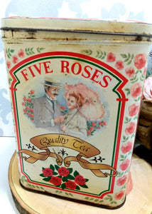 Collectable Vintage Five Roses Tea Tin