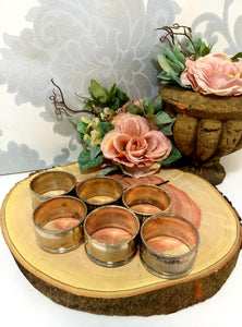 Set Of 6 Silver Plated Napkin Rings – Diamond Mesh Patterning