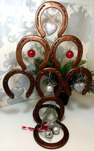 Small Re- And Up-Cycled Handmade Horseshoe Christmas Tree