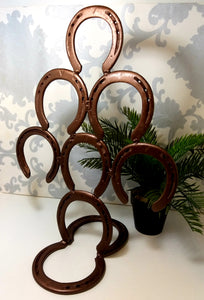 Small Re- And Up-Cycled Handmade Horseshoe Christmas Tree