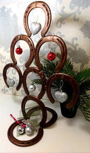 Small Re- And Up-Cycled Handmade Horseshoe Christmas Tree