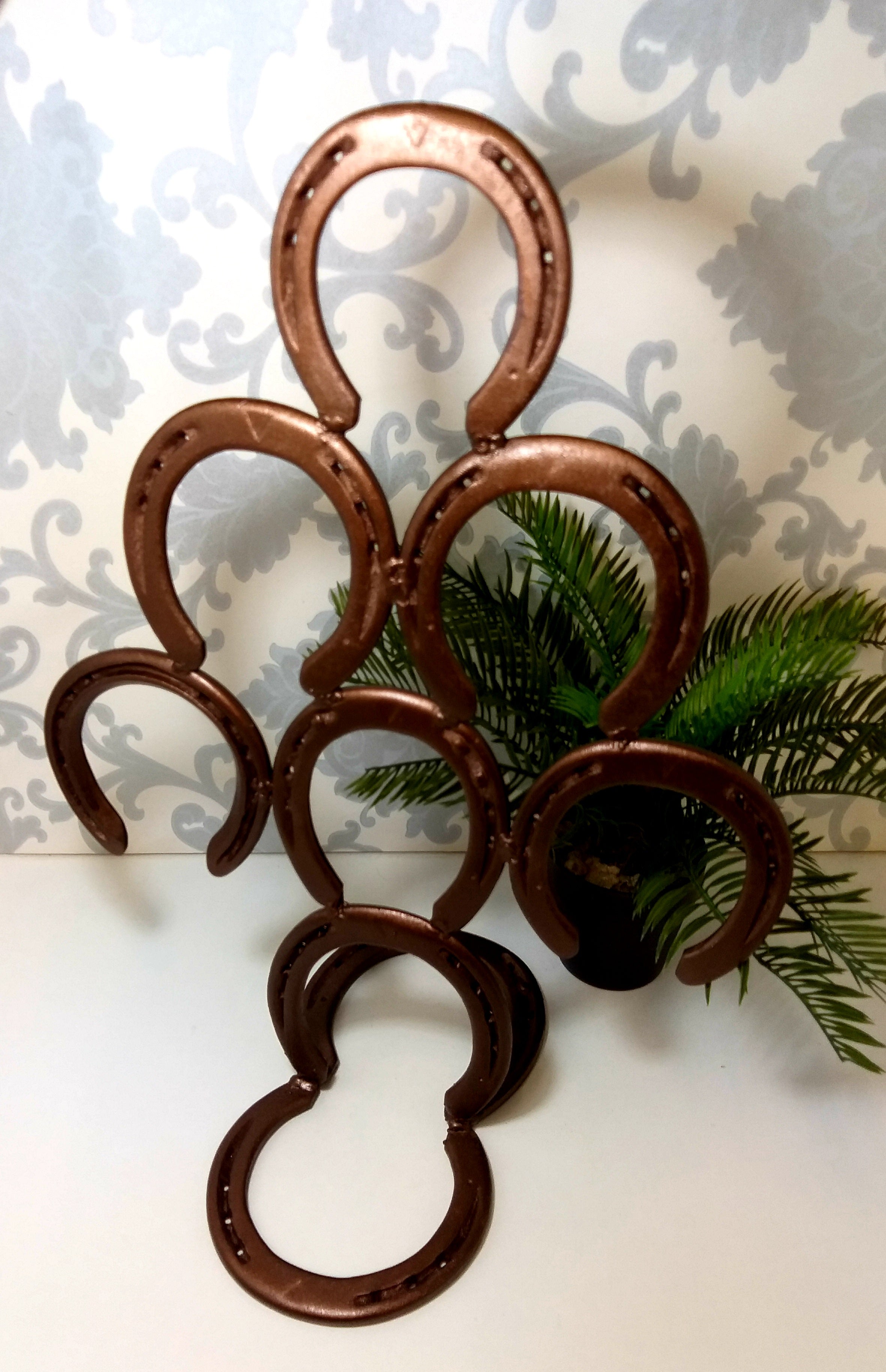 Small Re- And Up-Cycled Handmade Horseshoe Christmas Tree
