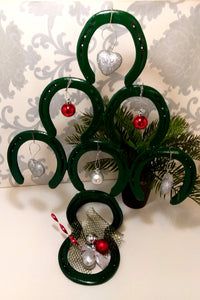 Small Re- And Up-Cycled Handmade Horseshoe Christmas Tree