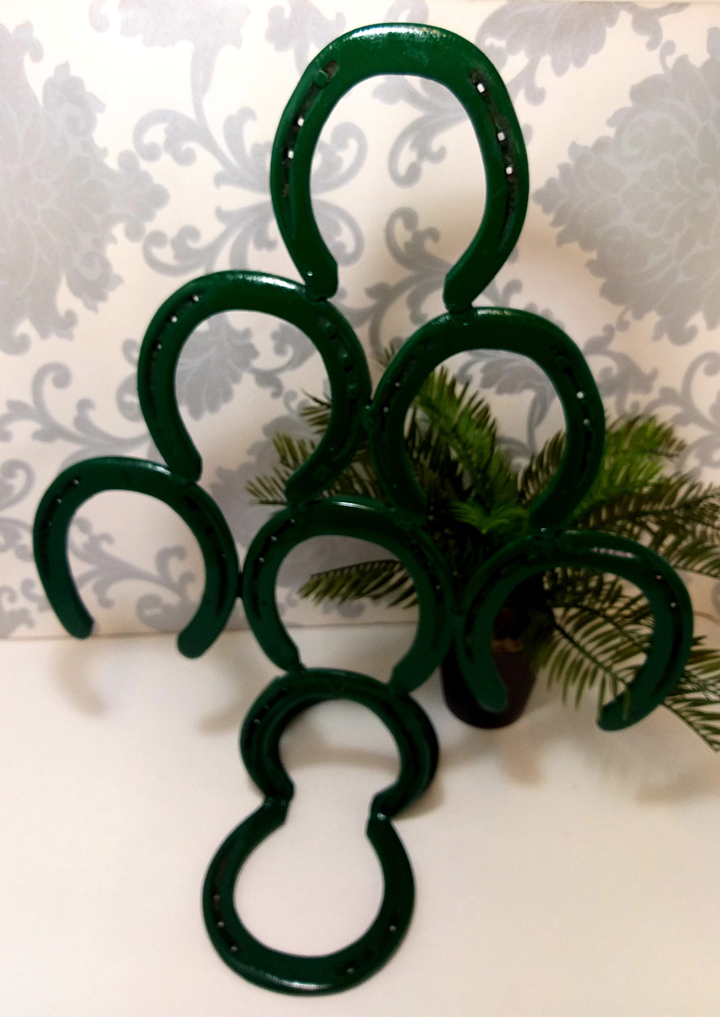 Small Re- And Up-Cycled Handmade Horseshoe Christmas Tree