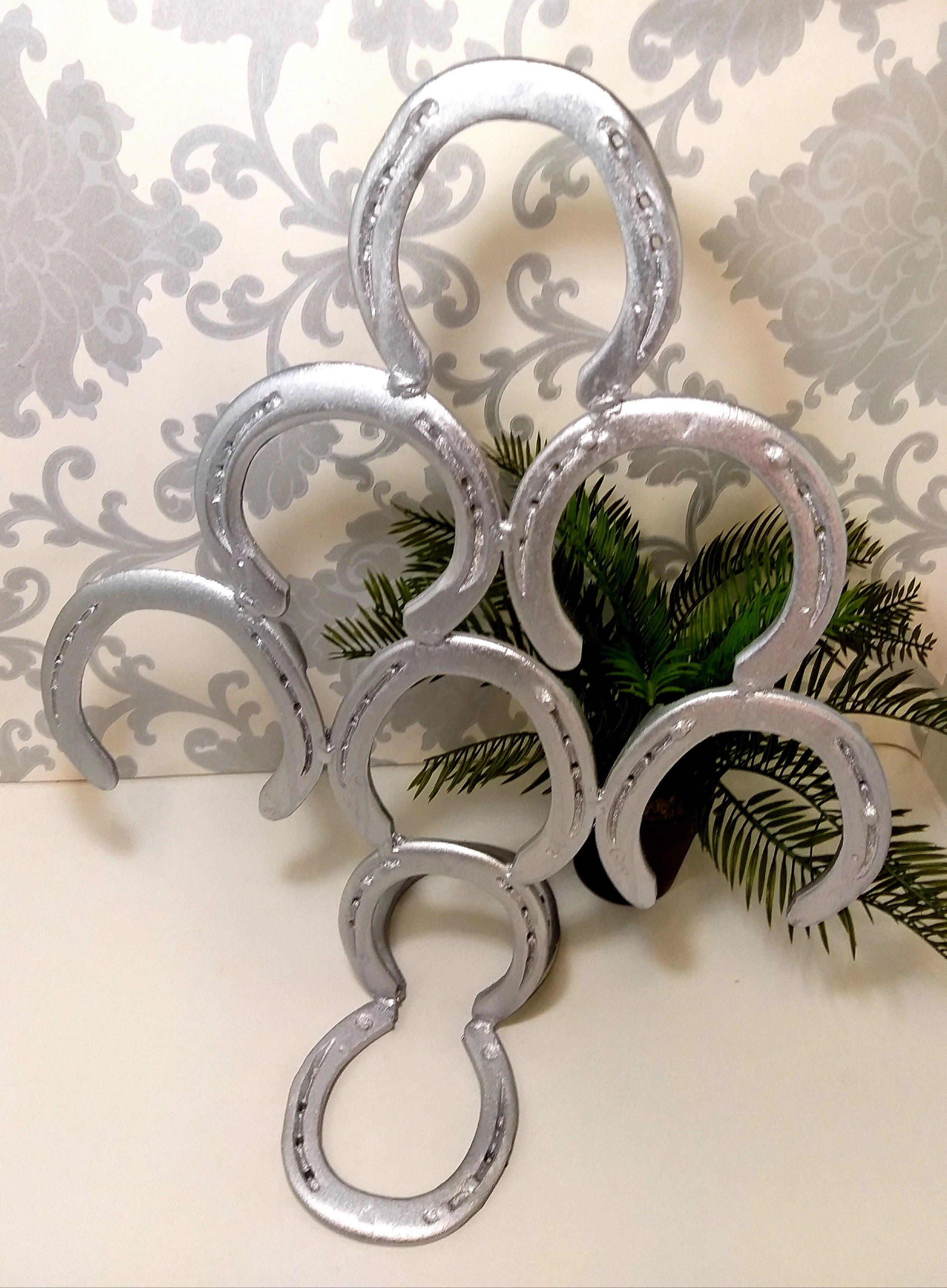 Small Re- And Up-Cycled Handmade Horseshoe Christmas Tree