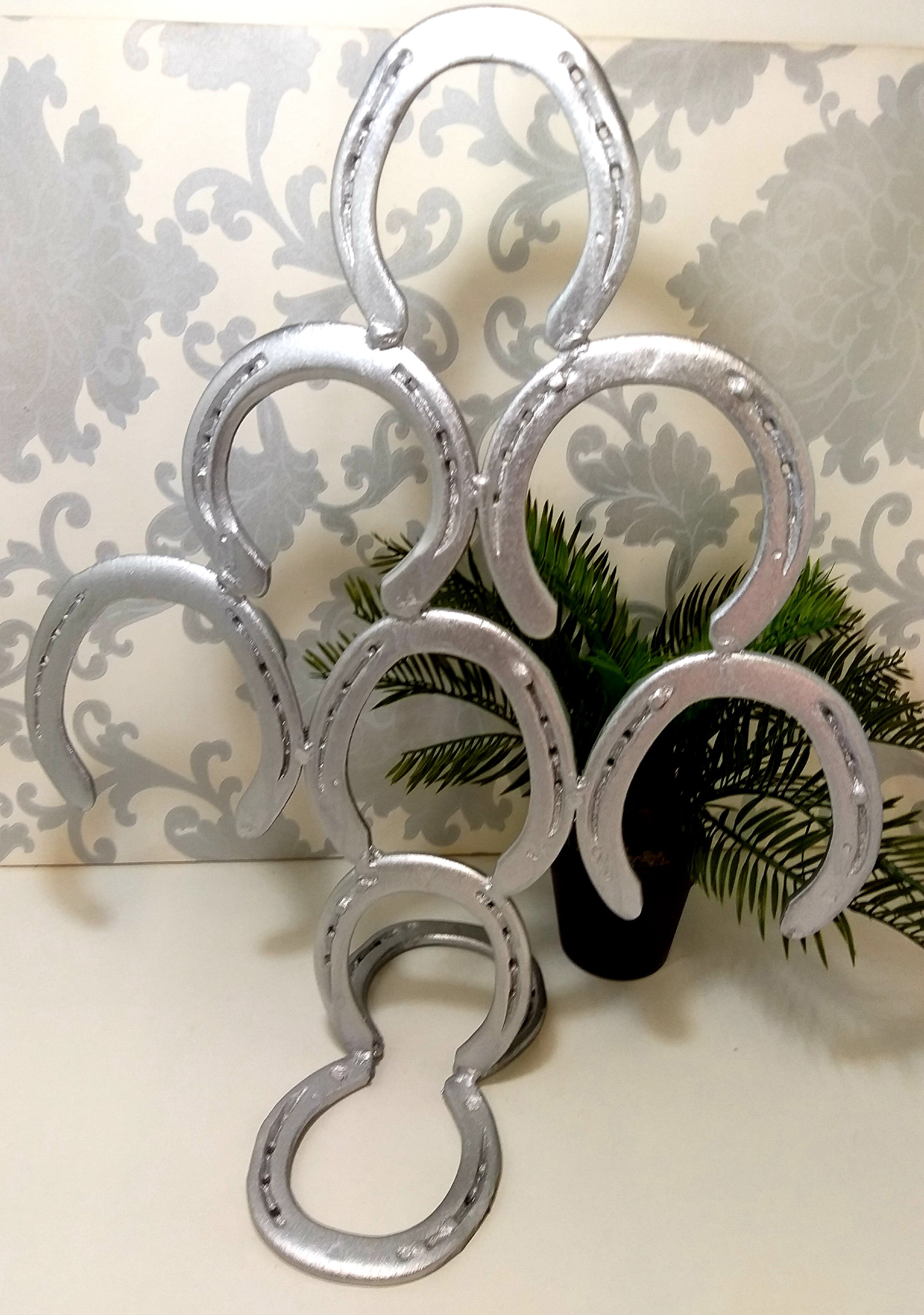 Small Re- And Up-Cycled Handmade Horseshoe Christmas Tree